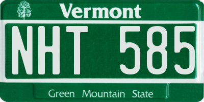 VT license plate NHT585