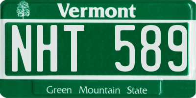 VT license plate NHT589