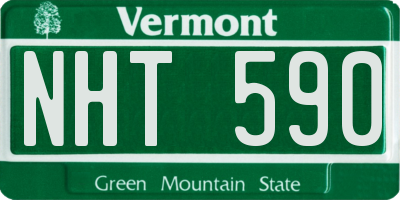 VT license plate NHT590