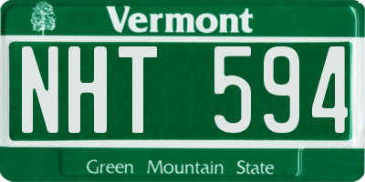 VT license plate NHT594