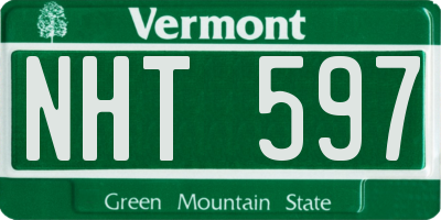 VT license plate NHT597