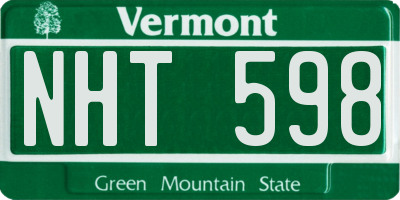 VT license plate NHT598