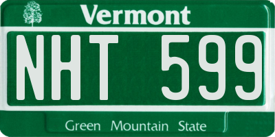 VT license plate NHT599