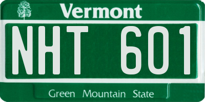 VT license plate NHT601