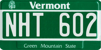 VT license plate NHT602
