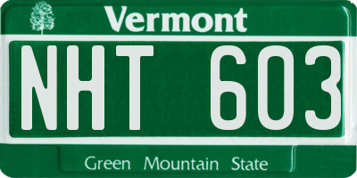VT license plate NHT603