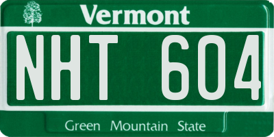 VT license plate NHT604