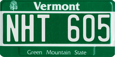VT license plate NHT605