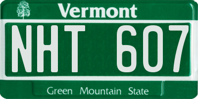 VT license plate NHT607