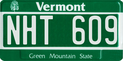 VT license plate NHT609