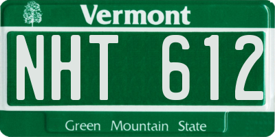 VT license plate NHT612