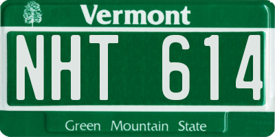 VT license plate NHT614