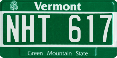 VT license plate NHT617