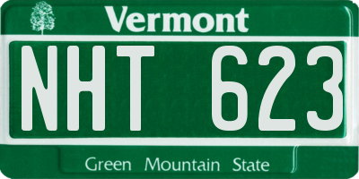 VT license plate NHT623