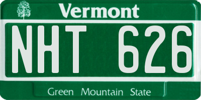 VT license plate NHT626