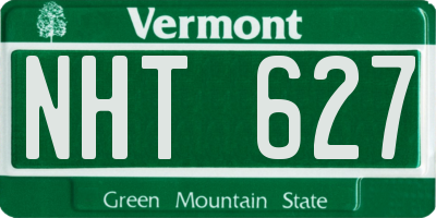 VT license plate NHT627