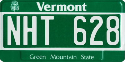 VT license plate NHT628