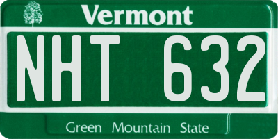 VT license plate NHT632