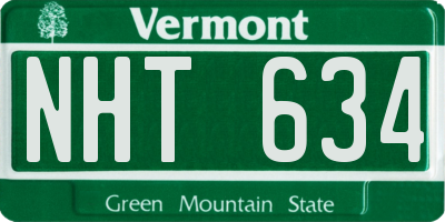 VT license plate NHT634