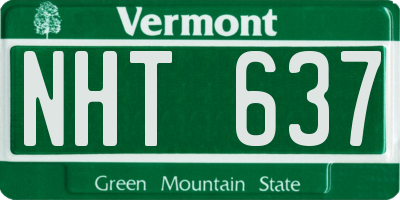 VT license plate NHT637