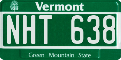 VT license plate NHT638