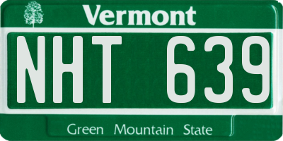 VT license plate NHT639