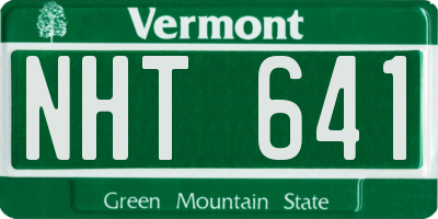 VT license plate NHT641