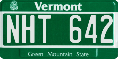 VT license plate NHT642