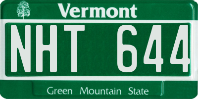 VT license plate NHT644