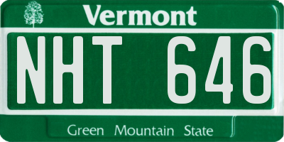 VT license plate NHT646