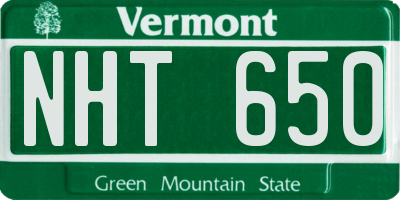 VT license plate NHT650