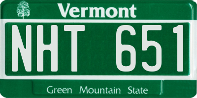 VT license plate NHT651