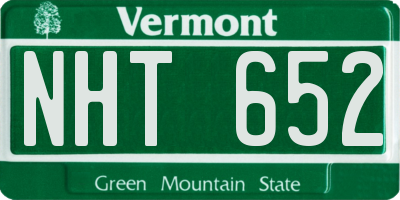 VT license plate NHT652