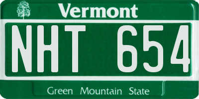 VT license plate NHT654