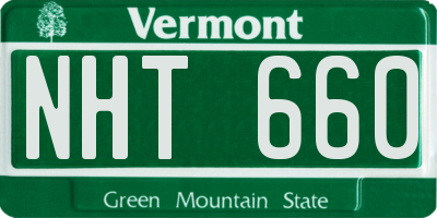 VT license plate NHT660