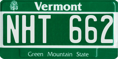VT license plate NHT662
