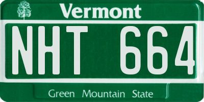 VT license plate NHT664