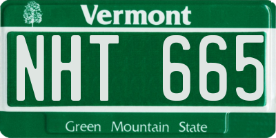 VT license plate NHT665