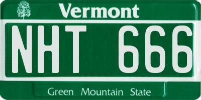 VT license plate NHT666