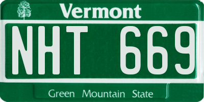 VT license plate NHT669