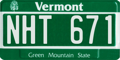 VT license plate NHT671