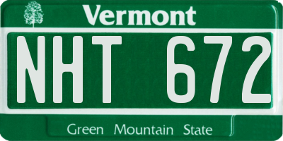VT license plate NHT672