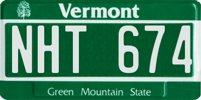 VT license plate NHT674
