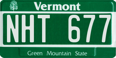 VT license plate NHT677