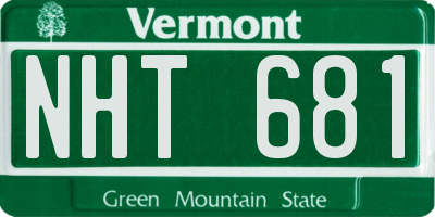 VT license plate NHT681