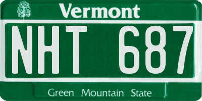 VT license plate NHT687