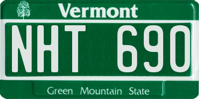 VT license plate NHT690