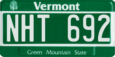 VT license plate NHT692