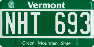 VT license plate NHT693
