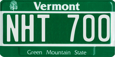VT license plate NHT700